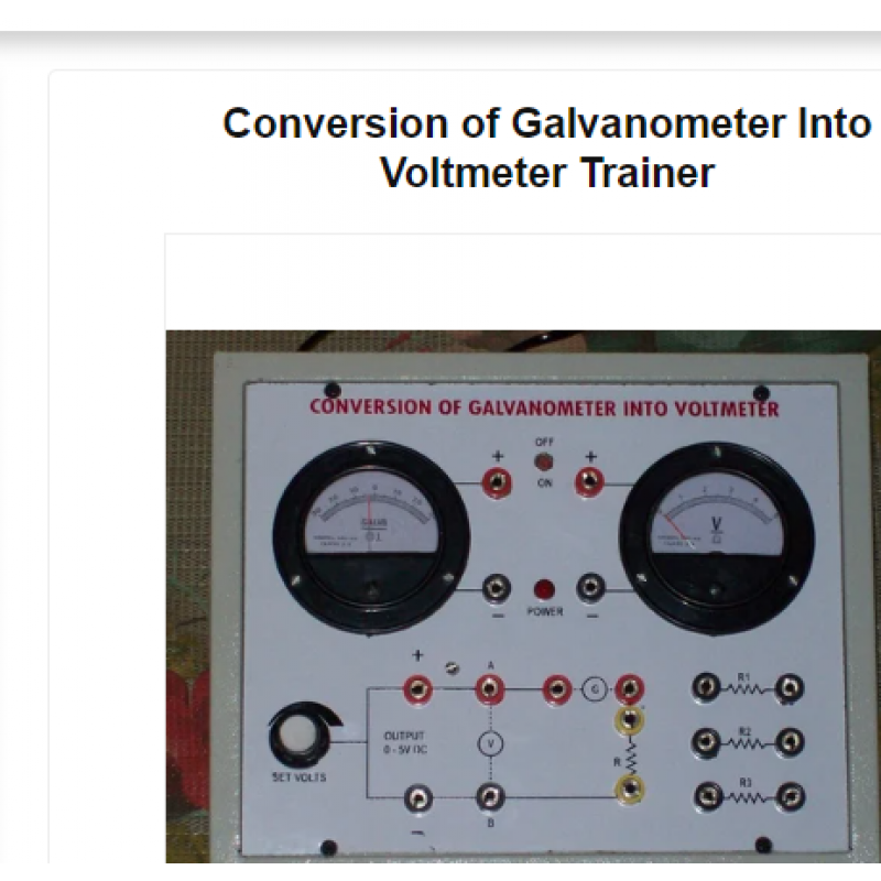 Buy Conversion Of Galvanometer Into Voltmeter Trainer Get Price For Lab ...